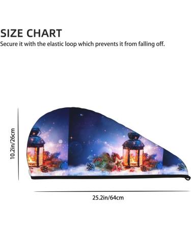 Hair Towel Wrap for Quick Drying - Christmas Lantern Design | Ultimate Hair Drying Turban - Buy Online on GoSupps.com