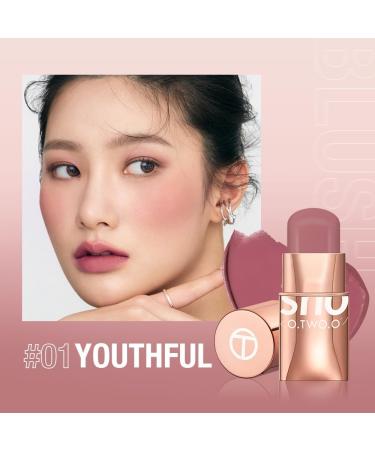 6 Colors Lipstick Glow Colour Bounce Blush Stick 3-In-1 Tint Buildable Waterproof Lightweight Blush Stick Cream Blends Perfectly Onto Skin Dainty For Eyes Lips & Cheeks Versatile Use (#01 Youthful) - Buy Online on GoSupps.com