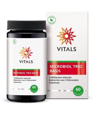 Vitals - Microbiol Trio Base 60 capsules.3 billion living bacteria of 3 high -quality tribes (Lactobacillus Rhamnosus GG).300 human studies about Lactobacillus Rhamnosus GG.