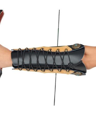 Adjustable Leather Arm Guard for Archery and Hunting - Brown-Black - Buy Online on GoSupps.com