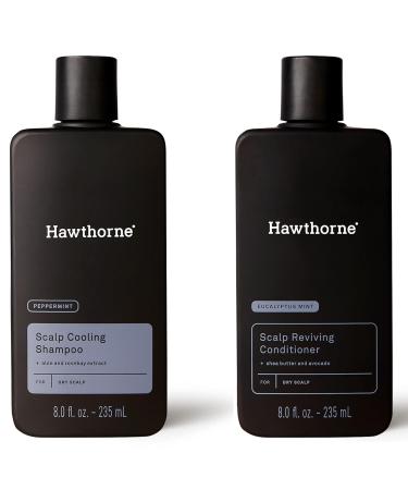 Hawthorne Men's Dry and Itchy Scalp Relief Set - Reviving Shampoo and Conditioner for Hair 8 Fl Oz Each.