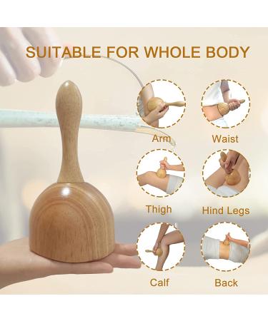 Wooden Handheld Massage Cup - Lymphatic Drainage Massager for Body Sculpting and Anti-Cellulite - Buy Online on GoSupps.com
