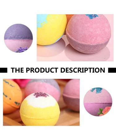 Heallily 6PCs Natural Bath Bombs - Moisturizing Peppermint Rose Lemon Grapefruit Orange Lavender | Refreshing Fizz for Dry Skin - Buy Online on GoSupps.com