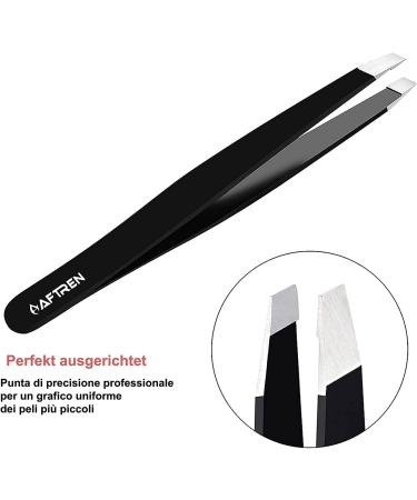 AFTREN Tweezers for facial hair women & men Professional Stainless Steel black color coated precision tweezers Slanted & Pointed Tip eyebrow tweezers for Ingrown Hair tweezers (Black) - Buy Online on GoSupps.com