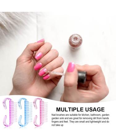 3 Piece Nail Cleaning Brush Set - Professional Nail Tools & Accessories for Dust Removal & Finger Cleaning - Buy Online on GoSupps.com