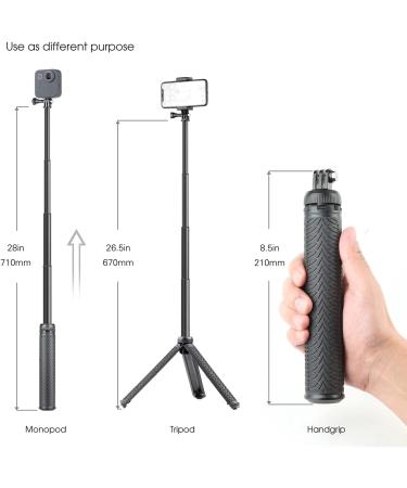 SOONSUN 3-in-1 Aluminum Selfie Stick | Waterproof Monopod for GoPro, DJI, AKASO, SJCAM | Telescoping Pole with Tripod Stand - Buy Online on GoSupps.com