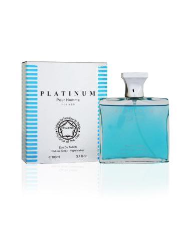 META-BOSEM Platinum for Men Fresh Cologne Woody Fragrance Eau de Toilette Natural Spray - Citrus & Aquatic - Holiday Gift 3.4 Fl Oz/100 Ml