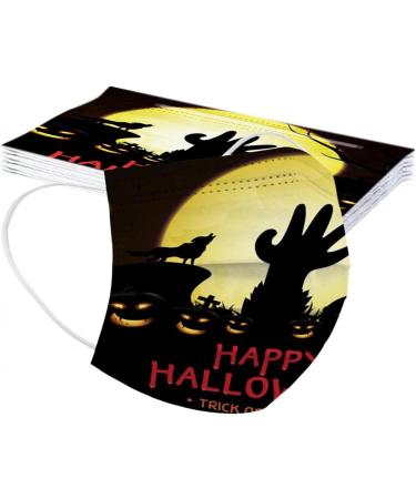 3 Ply Disposable_Face_Mask with Halloween Cute Pattern Design Comfortable Covers Suitable For Adults Outdoor Use Protection - Buy Online on GoSupps.com