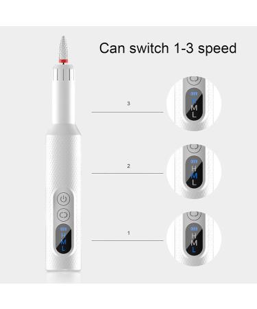 Electric Nail Files Professional Nail Drill with 3 Speeds and 5 Drill Bits USB Rechargeable Electric Nail Drill for Beginner DIY Nail Art Manicure & Pedicure Tools & Accessories - Buy Online on GoSupps.com