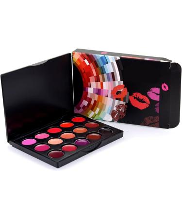 Makeup set including: a collection of 15 professional lipsticks richly pigmented matte and glossy finishes creamy texture in Lar colors - Buy Online on GoSupps.com