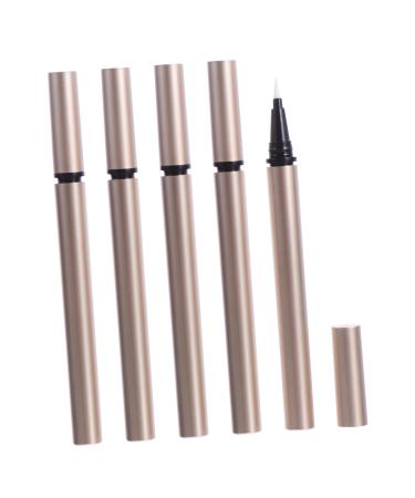 VINTORKY 5pcs Eyeliner Empty Pipe Bottle Refillable Eyeliner Pen Dropper Empty Cuticle Oil Pen Golden Plastic