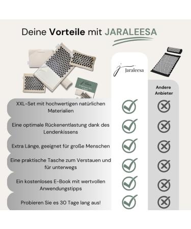 Jaraleesa XL Premium AkuPressurmatte - Acupressure Mat with Pillows for Back & Neck Pain Relief | Includes Carrying Bag & Foot Fakirmatt for Ultimate Muscle Relaxation - Buy Online on GoSupps.com