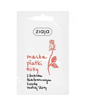 Face mask with hyaluronic acid and rose petal extract Ziaja 7 ml