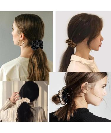 6 Pieces Hair Scrunchies Multi Colors Satin Elastic Soft Hair Ties Scrunchy Hair Bands for Girls and Ladies - Buy Online on GoSupps.com