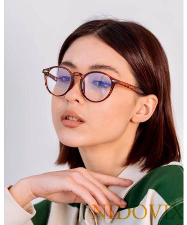 NIDOVIX Retro Round Blue Light Blocking Glasses for Men & Women - Vintage Tortoise Frame Non-Prescription Computer Reading Eyewear (48mm - Buy Online on GoSupps.com