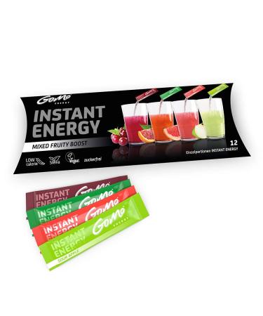 Inodrink AG GoMo ENERGY Variety Mix of 100 natural vitality drinks Sugarfree performance enhancer for body and mind Increase in energy alertness focus and concentration levels MIXED FRUITY BOOST 4x3 portions