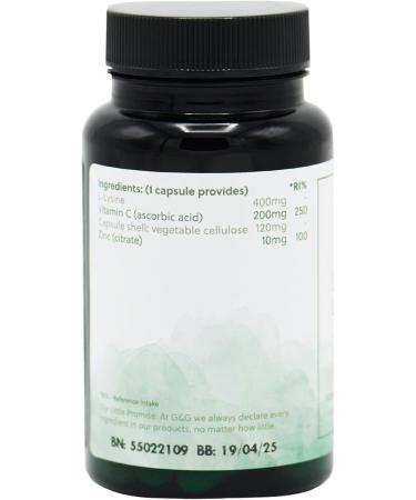G&G Vitamins Lysine Complex - 60 Vegan Capsules with Lysine Vitamin C & Zinc - Immune Support & Antioxidant Boost - Buy Online on GoSupps.com