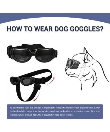 PETLESO Small Breed Dog Goggles | Small Dog Sunglasses for Eye Protection | Ideal for Outdoor Riding and Driving | Black - Buy Online on GoSupps.com