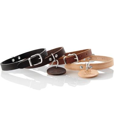 HUNTER Aalborg Leather Dog Collar - Simple Robust & Comfortable | XS-S Cognac - International Shipping Available - Buy Online on GoSupps.com