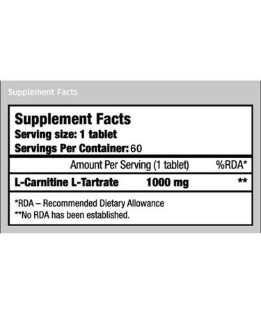 Biotech USA L-Carnitine 1000mg 60 Tablets - Buy Online on GoSupps.com