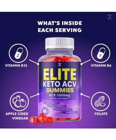 Elite Keto ACV Gummies - Advanced Formula for Weight Loss Support (60 Gummies) - Buy Online on GoSupps.com