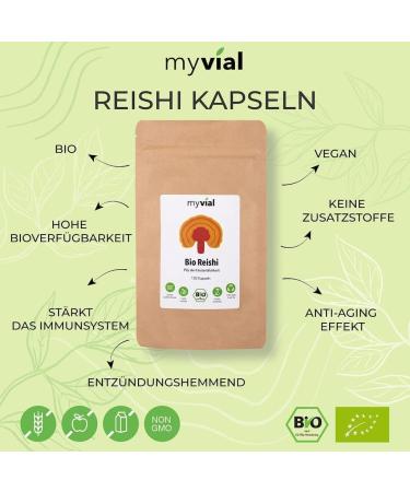 Buy Myvial Bio Reishi Capsules - 120 Vegan 400mg Capsules | Natural Ganoderma Lucidum | 60-Day Supply | Plastic-Free | International Shipping - Buy Online on GoSupps.com