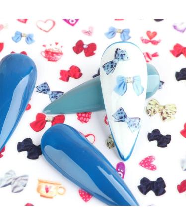 Manicure Valentine Water Tranfer Decals Sliders Red Pink Butterfly-shapeBow Love Heart 3D Nail Art Stickers(STZ-C019) - Buy Online on GoSupps.com