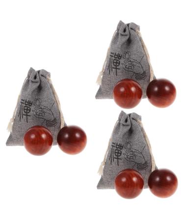 Gleavi 3 sets Handball smooth wooden balls Exercise training ball massage ball Handmassage ball Hand exercise balls Health pension The ball roll wooden nail gymnag ball scrollrad mahogany