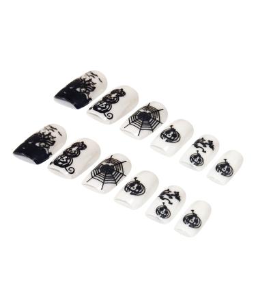 12 Halloween Themed Fake Nails with Glue (HN3)