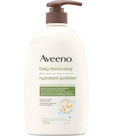 Aveeno Daily Moisturizing Body Wash with Pump Colloidal Oatmeal Women's Men's - Sensitive Combination Skin - Hydrating Soap-Free Body Scrub 975 mL - Buy Online on GoSupps.com