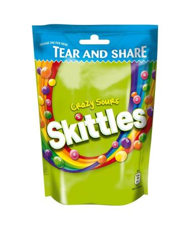 Skittles Crazy Sour Pouch - 174g - Pack of 2 (174g x 2 Pouches)