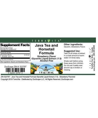Buy Java Tea & Horsetail Glycerite Extract - Strawberry Flavor (1 oz) | International Shipping Available - Buy Online on GoSupps.com