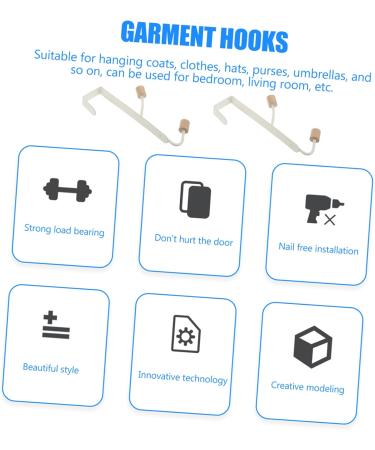 ABOOFAN 2pcs Coat Hook Behind Door Coat Hangers Solar Water Fountain Storage Hanger Towel Rack No Punching - Buy Online on GoSupps.com