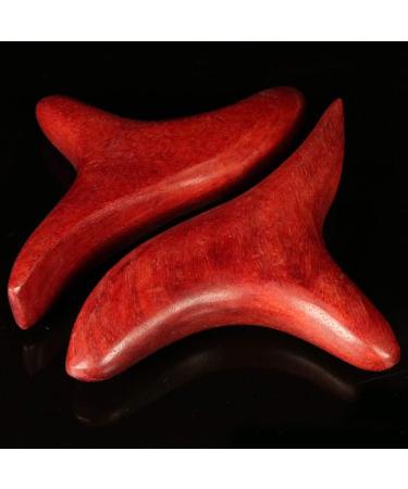 2-Piece Dark Red Wood Massage Stick & Gua Sha Tool | Thai Facial & Body Massage Tools - International Shipping - Buy Online on GoSupps.com