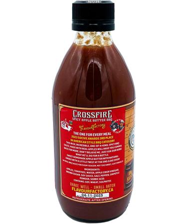 Crossfire Spicy Apple Butter BBQ Sauce Flavor Factory Vegan NON-Vinegar base 350 ml bottle (Pack of 1) Crossfire BBQ Sauce - Buy Online on GoSupps.com