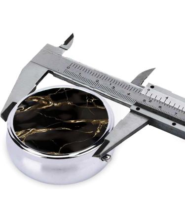 Black Gold Marble Portable Metal Pill Box - Round 3-Compartment Design Ideal for Small Pills & Travel | International Shipping Available - Buy Online on GoSupps.com