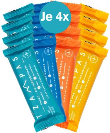 Best of TZAMPAS Mix Box Large energy box (16 x 40 g) Roasted barley energy bar in snack box Energy bar suitable for cycling and trail running Organic bar - Buy Online on GoSupps.com