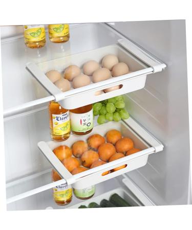 GLEAVI 4 Pcs Refrigerator Storage Box White Eiffel Tower Decor Fridge Fruit Storage Holder Pull-out Crisper - Buy Online on GoSupps.com