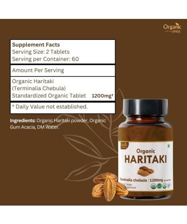 ORGANIC SPREE Haritaki & Tulsi Supplement USDA Organic Terminalia Chebula & Holy Basil 120 Tablets Each - Buy Online on GoSupps.com