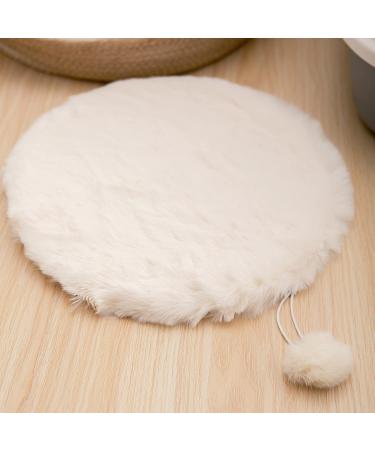 SHENGOCASE 835 Round Rectangular Oval Faux Rabbit Fur Cat Dog Bed Cushion Pad Mat, Cat Tree Tower Replacement Cushion Pad, Pad for Window Perch, Cat Dog Carrier House Cage Crate Kennel Furniture Round Round 11.8"