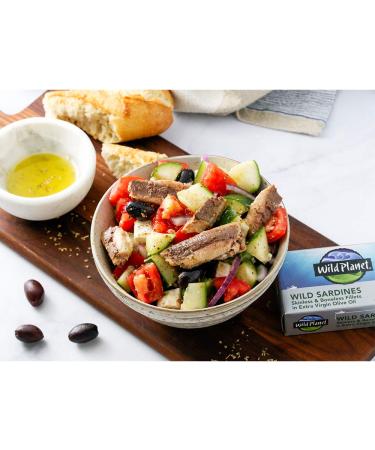 Wild Planet Wild Sardines in Extra Virgin Olive Oil - Skinless, Boneless, Keto & Paleo - 4.25oz (Pack of 12) - Buy Online on GoSupps.com