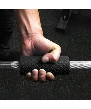 Langbar Handle Weight Lifting Dumbbell Pads - Slipproof Thick Grip for Bodybuilding & Fitness - 2 Silicone Grips Black - Buy Online on GoSupps.com
