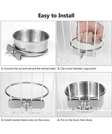 Zliger Stainless Steel Bird Bowl Set - 4 Feeding Cups for Parrots & Birds | Durable Food & Water Bowls - Buy Online on GoSupps.com