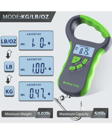 SNAIL TRAIL Fish Scales 7.5'' Floating Lip Gripper 50 lbs Digital Weigher - Tournament Bass Culling Scale, Boat Hanging Weight Scale - Gifts for Men Green - Buy Online on GoSupps.com