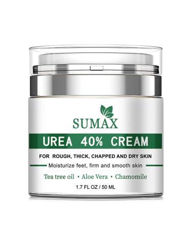 Urea 40% Foot Cream - Cracked Heel Repair Cream - Foot Cream for Cracked Heels and Dry Skin - Urea Cream for Feet with Tea Tree Oil Aloe Vera and Chamomile for Deep Moisturizing