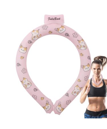 Cooling Neck Wraps | Quickly Cooling Neck Wraps Cooling Tube | Hands- Cold Pack Reusable Neck Cooler Summer Heat Relief for Hot Flashes and Fever Pink