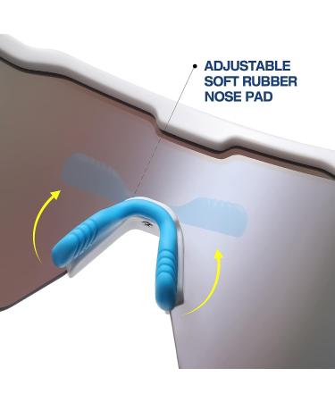 SummerLight Viper Sunglasses: Wrap Around Sport UV 400 Protection Goggles White Frame Blue Mirror Lens - Buy Online on GoSupps.com