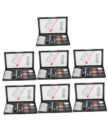 Healvian 7 Sets Eyebrow Powder Set Brow Makeup Eye Shadow Make up Palettes Eyebrow Kit Eyebrow Brush Lit Abs