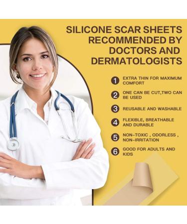 Professional Silicone Scar Removal Sheets - Box of 8, Reusable & Washable - for Scars, Keloids, Burns & Surgery - 5.9x1.6 - Effective Keloid Scar Removal Patch - Buy Online on GoSupps.com