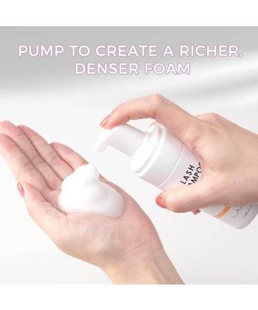 LANKIZ Eyelash Extension Shampoo + 2 Brushes | Sensitive Eyelid Foam Cleanser for Deep Clean | Makeup & Mascara Remover | Professional Spa Quality | 100ml Lavender | Ideal for Extensions - Buy Online on GoSupps.com